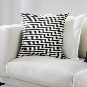 Black and white patterned Ikea pillow